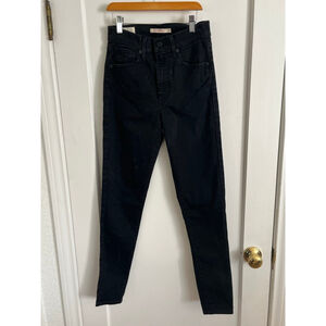 Levi’s Mile High Rise Super Skinny Waist Size 28 Black Denim Jeans